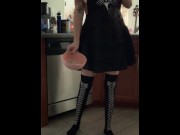 Preview 3 of Horny Desperate Pee in My Apron (Kitchen)