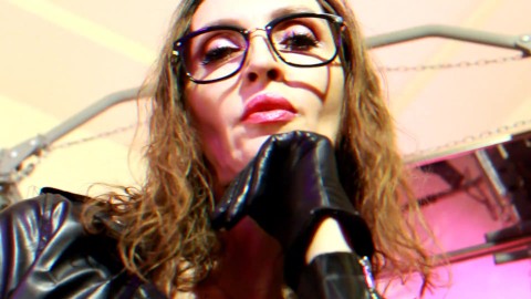 Fetish Mistress Dominatrix Eva Latex Femdom Leather Boots Big Ass Milf Glasses Hot Goddess BDSM Kink