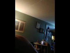 I eat daddy's dick and then he picks me up in the air and holds me and fucks my pussy