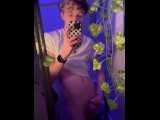 cute college boy mirror selfie jerk off and cum