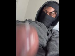 Masked man with BBC bust a full load