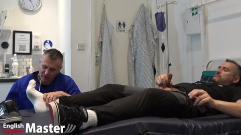 Cum on foot Doctor worships patients feet socks and sneakers PREVIEW