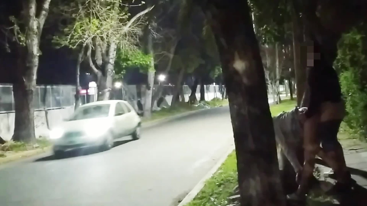 公共场所性爱偷窥狂看着我们在街上做爱女孩闪着裙子但没有内裤被抓住  
