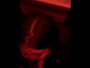 Preview 3 of Hot college slut gives a hard blowjob in the toilet of a nightclub