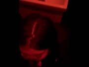 Preview 4 of Hot college slut gives a hard blowjob in the toilet of a nightclub