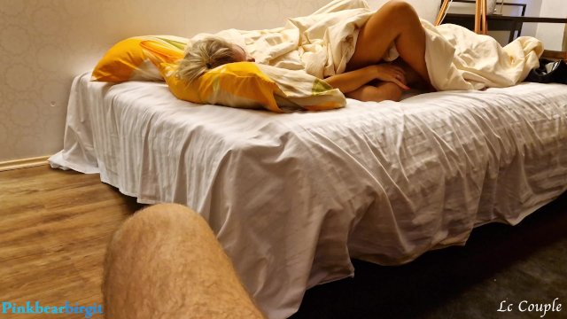 Cuckold husband sharing wife with stranger and having threesome