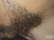 Preview 2 of POV Super hairy wet pussy rides my cock / hairy sex, big pussy lips, big labia