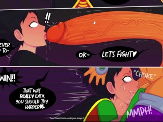 Teen Titan Comic Porn Robin get his Ass Fuck by Futanari Reven