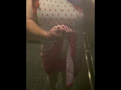 Sissy Stephanie takes elevator ride in hotel