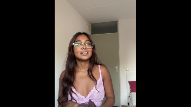 Try on haul lingerie: watch this petite Indian try on cute lingerie