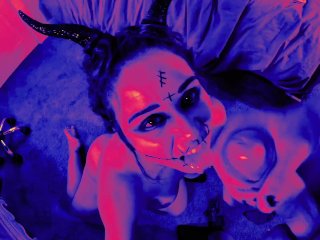 fetish, real couple homemade, blowjob cum in mouth, halloween