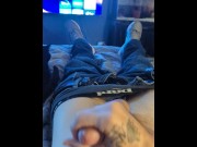 Preview 4 of Moaning tattooed man edging and jacking off to hand free orgasm and cumshot