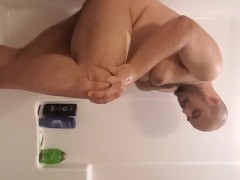 Fucking my dildo in the shower