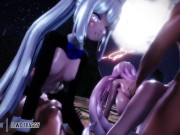 Preview 2 of Blue Archive 💦 Pleasure Ritual For Hanako & Miyako - HARDCORE Anime R34 Porn Sex MMD