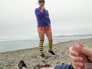 Preview 2 of A CRAZY STRANGER ON THE SEA BEACH SIDRED THE EXBITIONIST'S DICK - XSANYANY