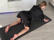 Preview 5 of SEXY GIRL DOES YOGA IN A ROBE