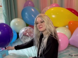 Blowing up over 25 Balloons then Nail Popping them all