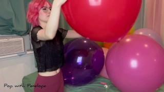 Prego e bomba de ar estourando grandes balões