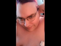 Chubby Trans Girl Creamed by a Can