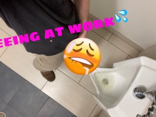 peeing, solo male, public pee, fat dick