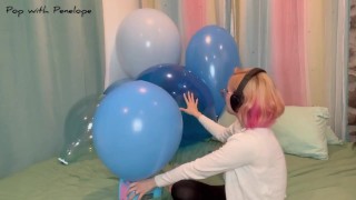 10 UÑAS POP! Mamando y desinflando globos azules