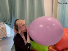 Blowing up Three 17’’ Tuftex Balloons then Lighter Popping them!