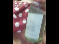 Halloween Party treat sexy red Pussy Milf Masturbates with a Bottle
