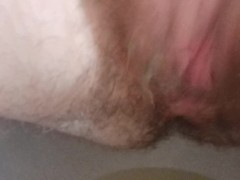 Pissing then masterbating