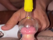 Preview 6 of PREVIEW - Extreme clit pumping while fingering my pussy - got my clit stuck in a pump cup