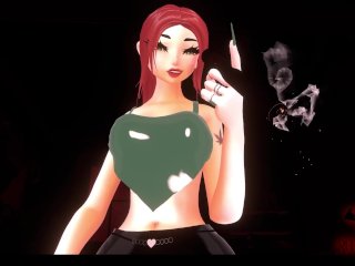 red head, exclusive, smoking, 3d