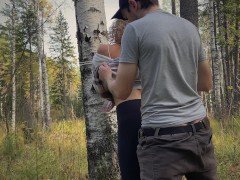 Sex in a warm autumn forest