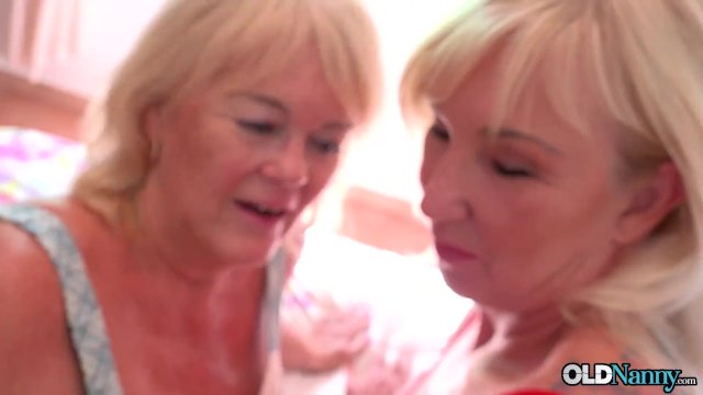 OLDNANNY Two blonde matures having fun together