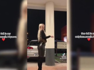 Cadela Russa Fuma no Estacionamento Depois De Hot Sexo no Carro