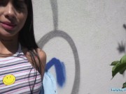 Preview 5 of Public Agent cute looking Colombian babe is fucked outdoors in public