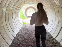 Petite blonde gives blowjob and gets fucked during a hike