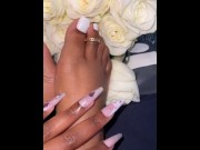 Preview 2 of Pretty Toes and Roses for a birthday 🎂 queen