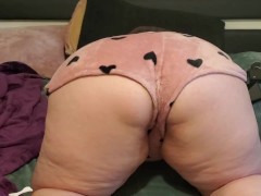 Big Booty In Heart Plush PJ Shorts Soaking Up Wet Pussy