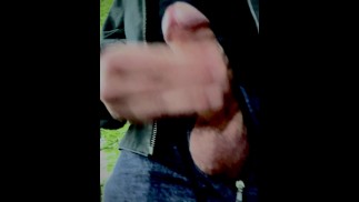 aus der Hose nehmen, pissen, gehen, wichsen und auf einem öffentlichen Weg😈🍌✊💦 abspritzen