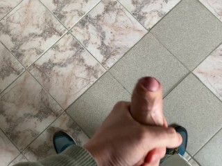 I Jerk off in the Office Public Toilet and Cum in the Sink