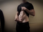 Preview 1 of Young 18+ big college stud masturbates after a sweaty workout