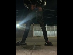 Peeing on the sidewalk