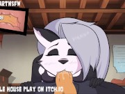Preview 3 of Loona Furry DeepThroat Cum Shot - Hole House