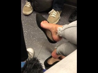 british, public, foot fetish, brunette