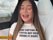 Preview 2 of Xxlayna Marie Fucking Road Trip Tesla Autopilot