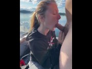 Preview 1 of Redhead Lesbian on Boat deep throat’s like a champ