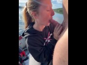 Preview 4 of Redhead Lesbian on Boat deep throat’s like a champ