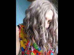 +18 Youtube Model Crossdresserkitty Sexy Villager Housewife Dress Long Stockings White BBW Femboy St