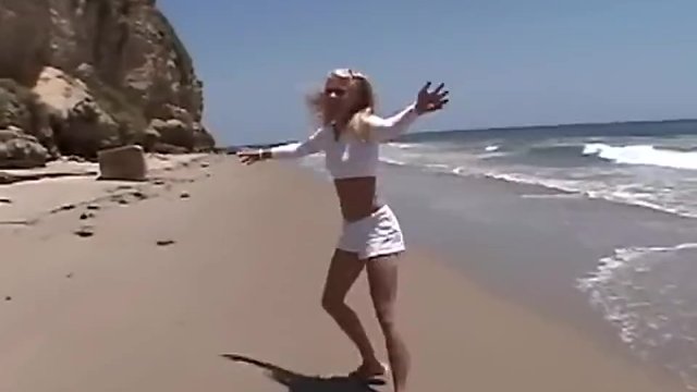 Petite teen lesbian fingered on the beach - Little Summer