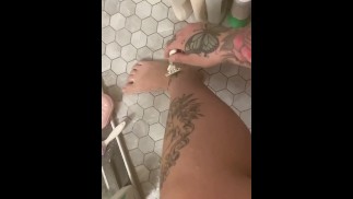 Shaving my legs. Silky smooth