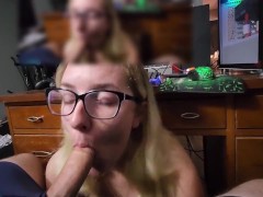 Putting on some sexy lingerie and sucking his cock under the desk while he plays games. P 2 of 3